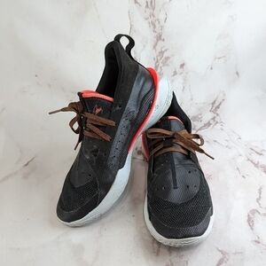 Under Armour Curry 7 Beta Red Sneakers Mens 11 Black Brown Athletic Shoes